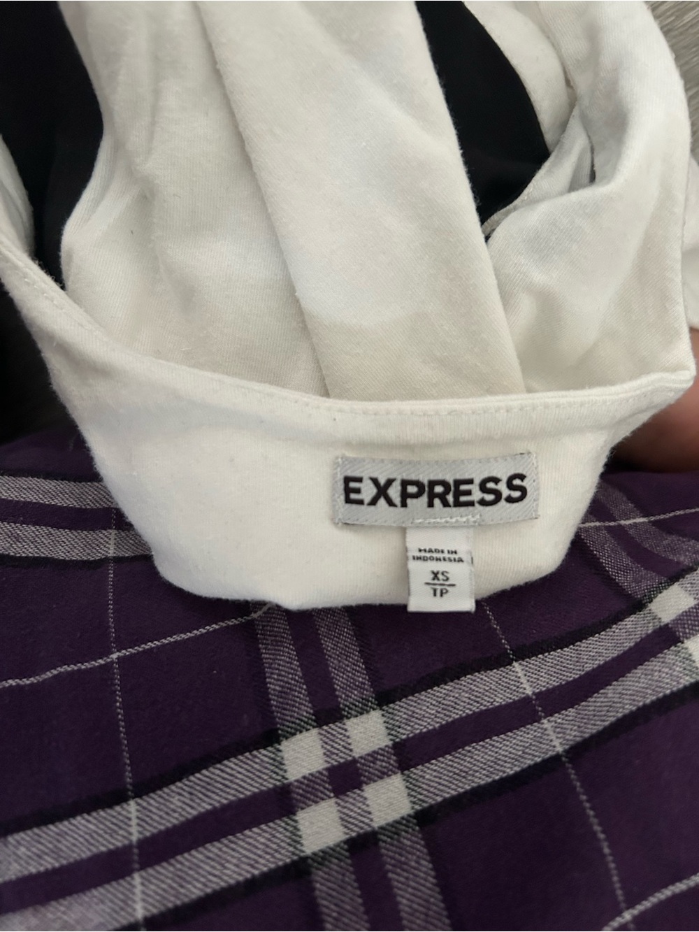 Express White Tank Top with Black Side Panels - Picture 3 of 3
